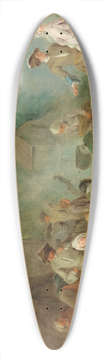 Jean-Baptiste Pater - A Military Encampment 39.3 inch art pintail longboard deck