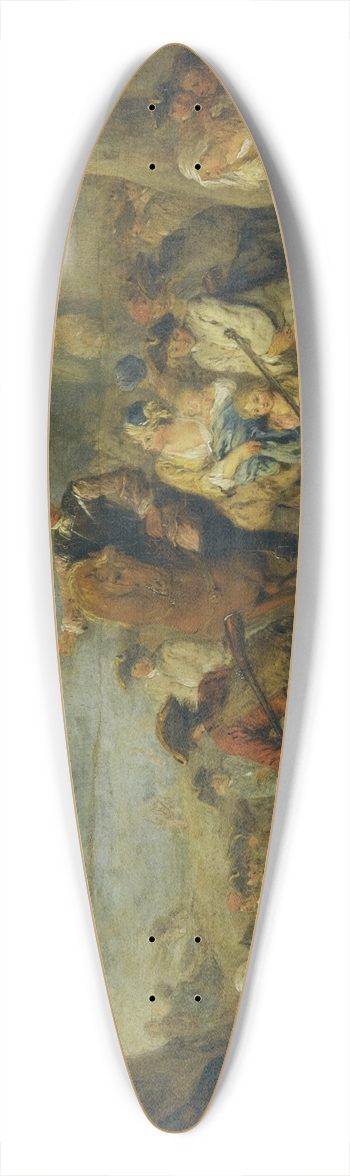 Jean-Baptiste Pater - Figures In A Military Encampment With A Horseman Directing Troops 39.3 inch art pintail longboard deck