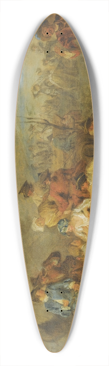 Jean-Baptiste Pater - Figures Resting In A Military Encampment 39.3 inch art pintail longboard deck