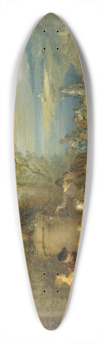 Jean-Baptiste Pater - Fte galante in a Coastal Landscape 39.3 inch art pintail longboard deck