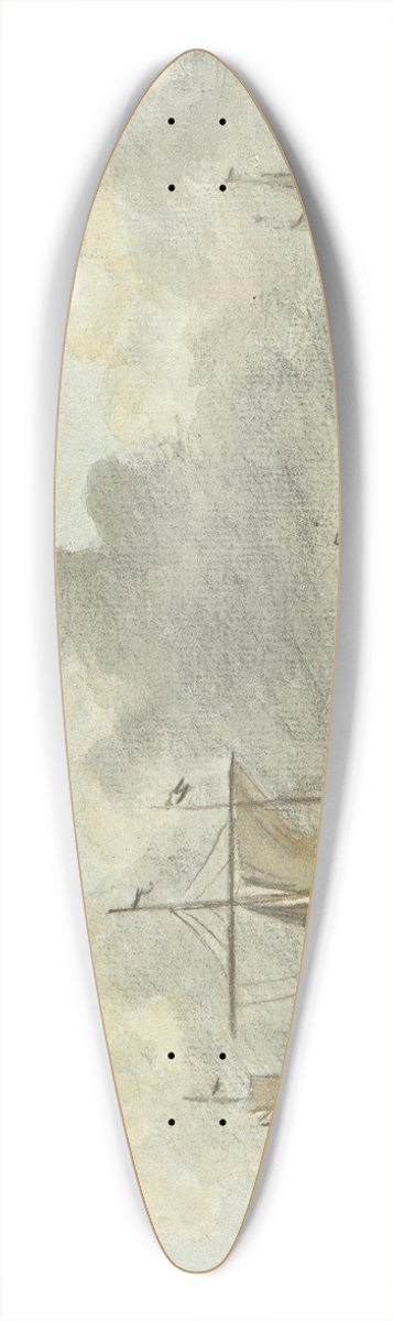Jean Bernard - Boten in stil water 39.3 inch art pintail longboard deck