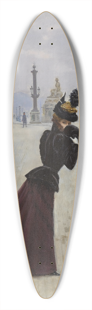 Jean Braud - Jeune femme, place de la Concorde 39.3 inch art pintail longboard deck