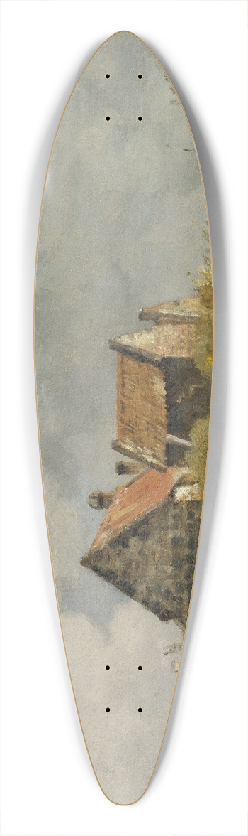 Jean Charles Cazin - Cottage in the Dunes 39.3 inch art pintail longboard deck
