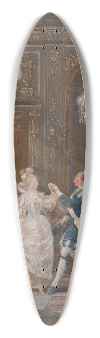 Jean Dmosthne Dugourc - A party in a Louis XVI interior lit by a candelabra and a torchere, with a couple dancing the minuet 39.3 inch art pintail longboard deck