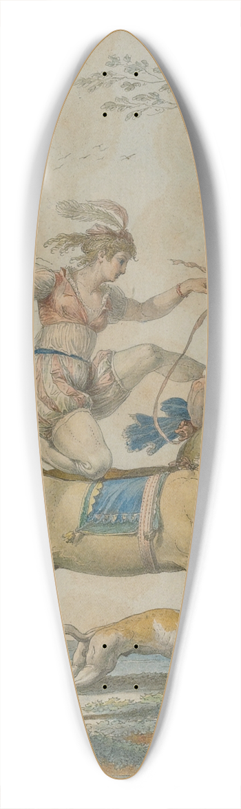 Jean Dmosthne Dugourc - Equestrian Acrobats 39.3 inch art pintail longboard deck