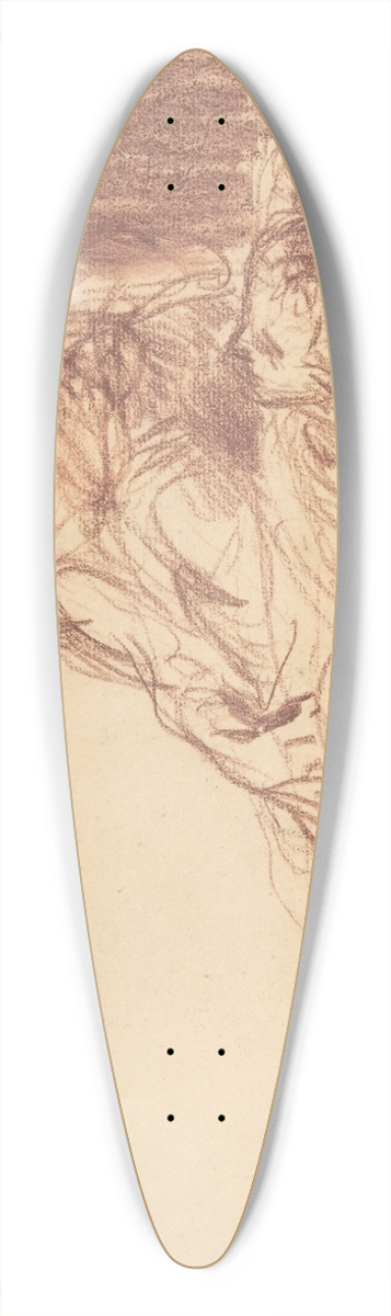 Jean-Franois Millet - A Young Man Seated, Bent over a Reclining Figure 39.3 inch art pintail longboard deck