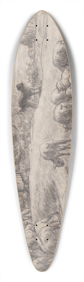 Jean-Franois Millet - The Shepherdess 39.3 inch art pintail longboard deck