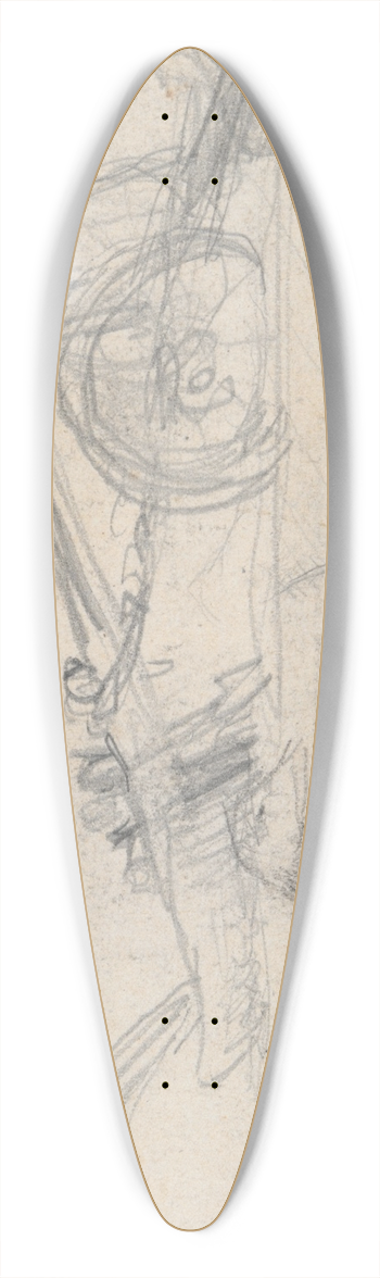 Jean-Franois Millet - Wheeled Plow and OtherStudies 39.3 inch art pintail longboard deck
