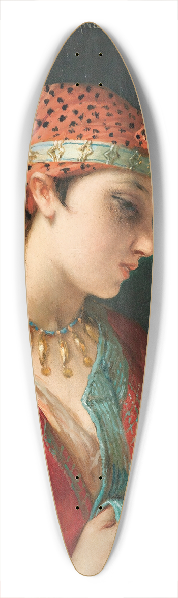Jean Franois Portaels - Portrait of a young girl with a mask 39.3 inch art pintail longboard deck