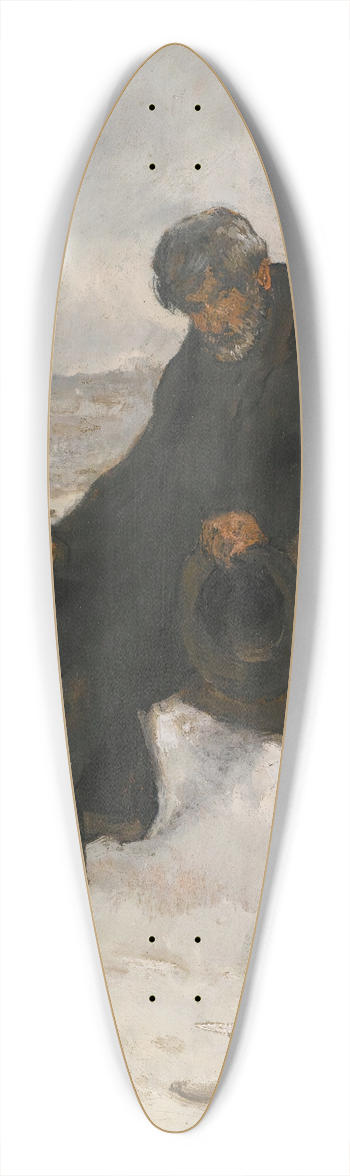 Jean Franois Raffalli - Le cheminot dans la neige 39.3 inch art pintail longboard deck