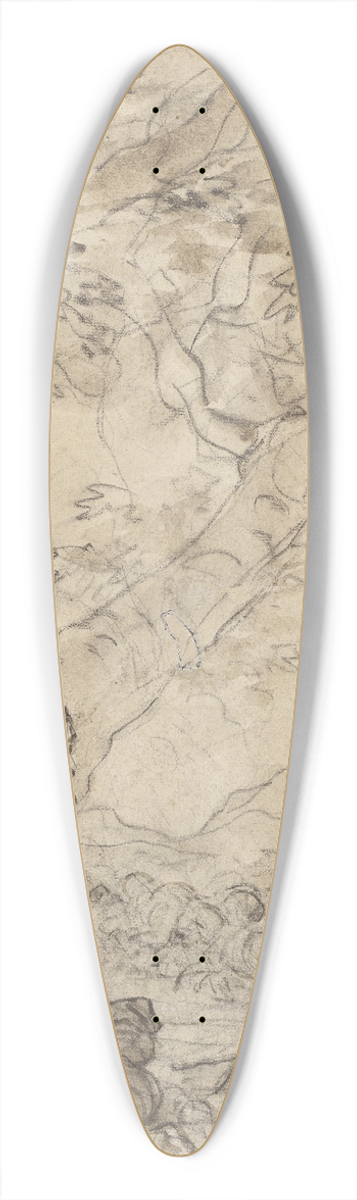 Jean-Honor Fragonard - Don Quixote and Sancho Panza Witness the Attack on Rocinante 39.3 inch art pintail longboard deck