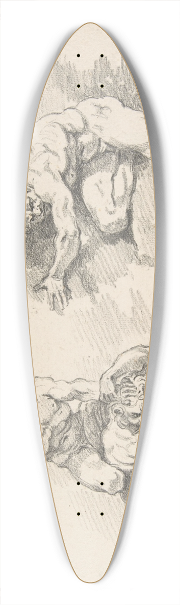 Jean-Honor Fragonard - Hercules and Cacus, after Annibale Carracci, and the Destruction of Enceladus, after Agostino Carracci 39.3 inch art pintail longboard deck