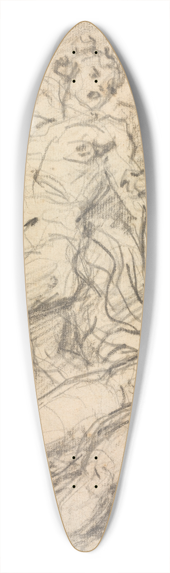 Jean-Honor Fragonard - Orpheus and Eurydice (recto) 39.3 inch art pintail longboard deck