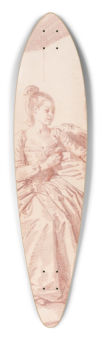 Jean-Honor Fragonard - Seated Young Woman 39.3 inch art pintail longboard deck