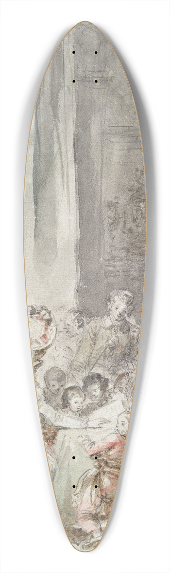 Jean-Honor Fragonard - The Competition 39.3 inch art pintail longboard deck