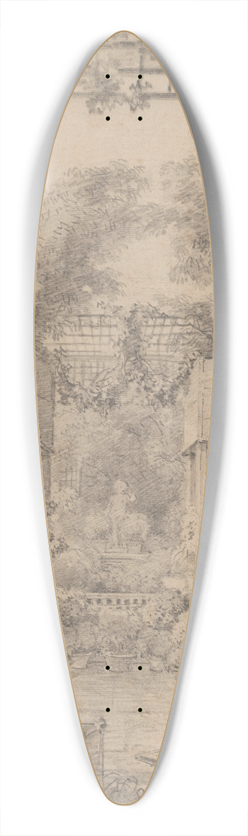 Jean-Honor Fragonard - The Draftsman 39.3 inch art pintail longboard deck