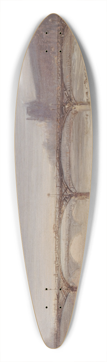 Jean-Jacques Champin - La Seine et le Pont des Arts, en janvier 1848 39.3 inch art pintail longboard deck