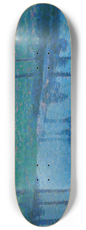 Charles Johann Palmi - Garden Landscape with a stream 8.25 inch art skate deck