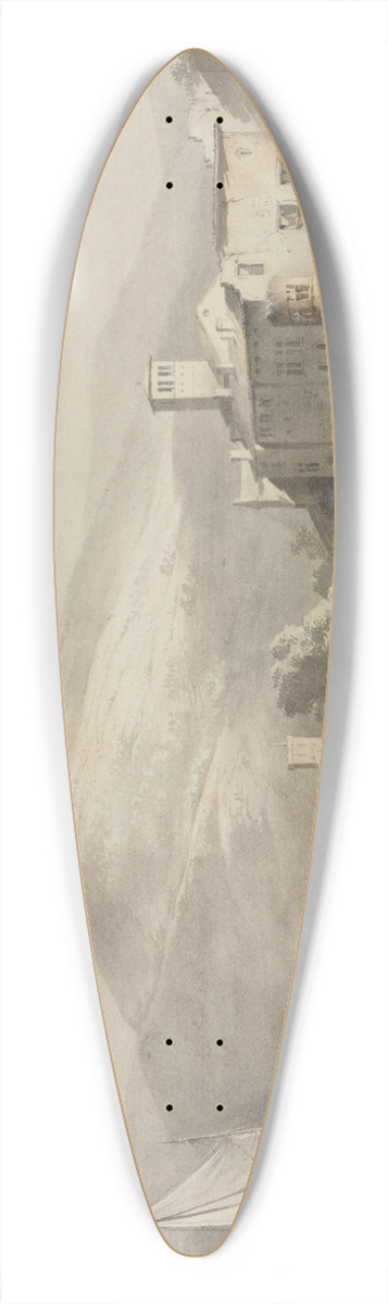 Jean-Jacques de Boissieu - Flusslandschaft mit Segelkahn und Ruderboot 39.3 inch art pintail longboard deck