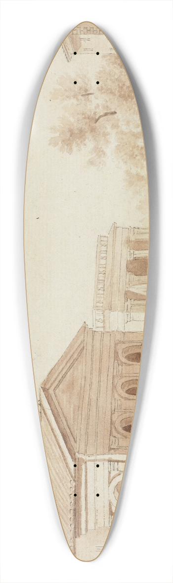 Jean-Jacques de Boissieu - Platz in Ariccia 39.3 inch art pintail longboard deck