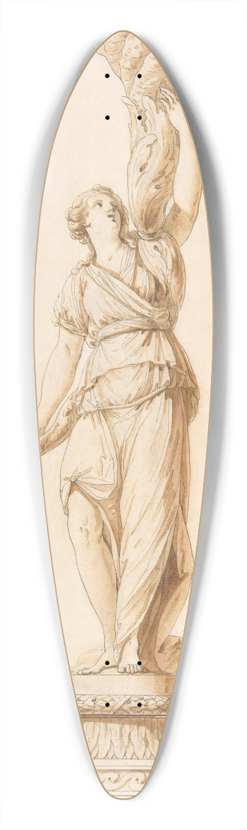 Jean-Jacques-Franois Le Barbier - Design for a Torchre 39.3 inch art pintail longboard deck