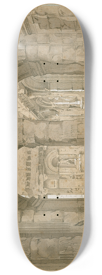 Charles-Joseph Beauverie - Ruines des Tuileries, le Portique. 8.25 inch art skate deck
