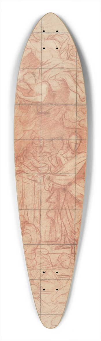 Jean Jouvenet - St. Peter Healing the Sick with His Shadow 39.3 inch art pintail longboard deck