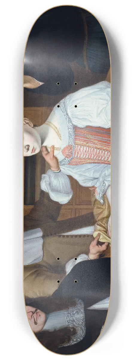 Adriaen van Bloemen - In the Drapers Shop 8.25 inch art skate deck