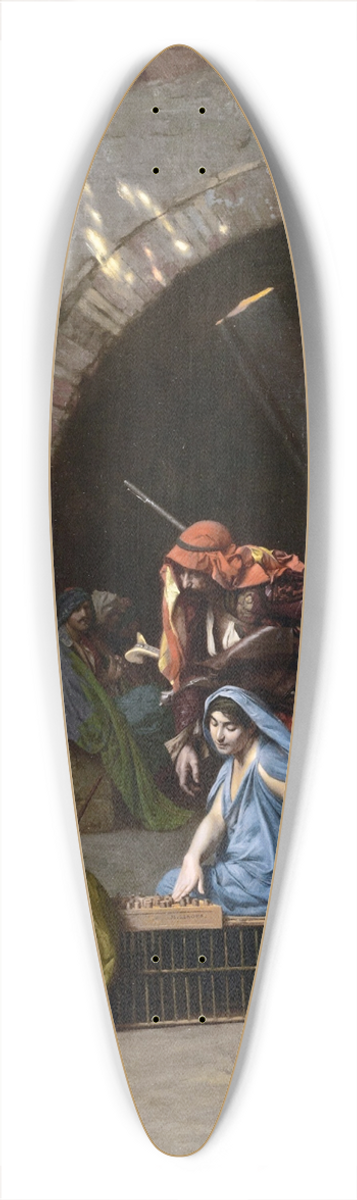 Jean-Lon Grme - Almehs Playing Draughts 39.3 inch art pintail longboard deck