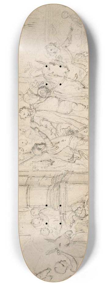 Charles-Joseph Natoire - The Departure of Sancho Panza for the Island of Barataria 8.25 inch art skate deck