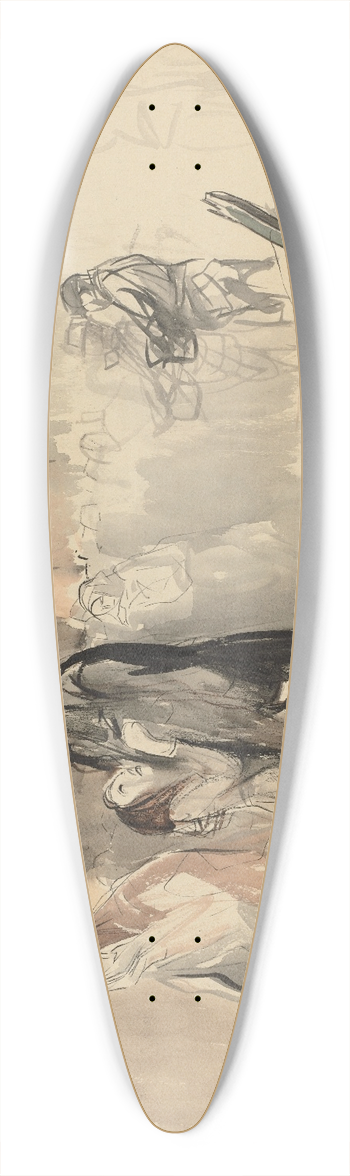 Jean-Louis Forain - Reconquered Territory (recto) 39.3 inch art pintail longboard deck