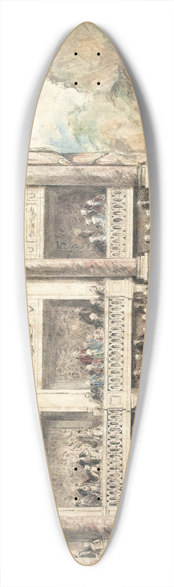 Jean-Michel Moreau - An Opera Performance 39.3 inch art pintail longboard deck