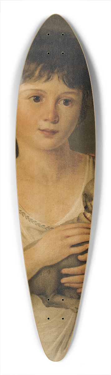 Jeanne Elisabeth Chaudet - Portrait Of A Little Girl With Her Carlin 39.3 inch art pintail longboard deck