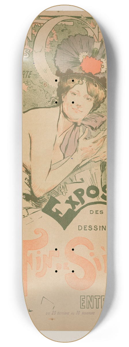 Charles Lapierre - Poster for an exhibition of the Salon des Cent 8.25 inch art skate deck
