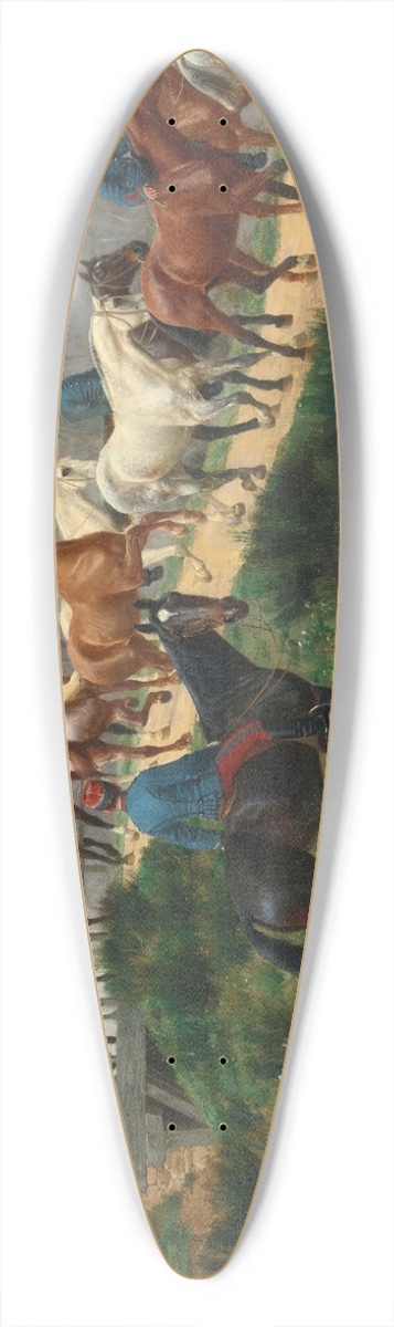 Jean Richard Goubie - Soldiers leading horses over a bridge 39.3 inch art pintail longboard deck