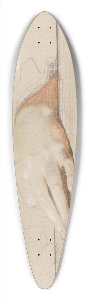Jens Juel - En venstre hnd hvilende p et bord, holdende en rose 39.3 inch art pintail longboard deck
