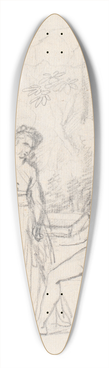 Jens Juel - Kompositionsudkast til det Rabenske familiebillede II 39.3 inch art pintail longboard deck