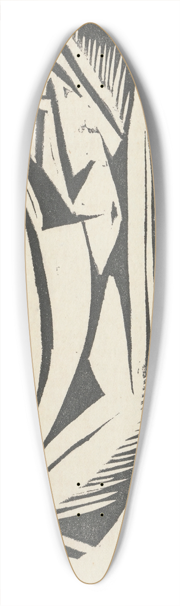 Jerzy Hulewicz - Nude V (Nude in the shape of the reversed letter C) 39.3 inch art pintail longboard deck