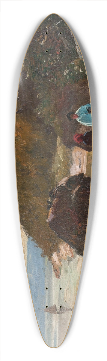 J. Henry Sandham - Path By The River, Murray Bay, Lower St. Lawrence, Can. 39.3 inch art pintail longboard deck