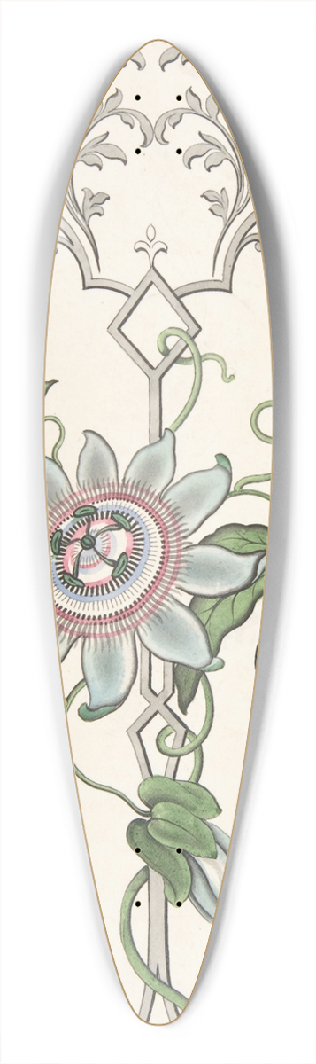 J. Hulme - Design for Panel Decoration Centered on a Passion Flower 39.3 inch art pintail longboard deck