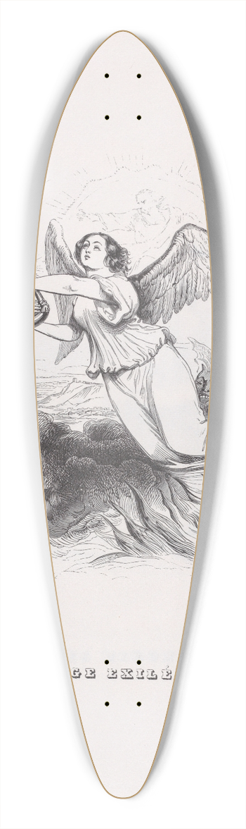 J. J. Grandville - The Exiled Angel 39.3 inch art pintail longboard deck