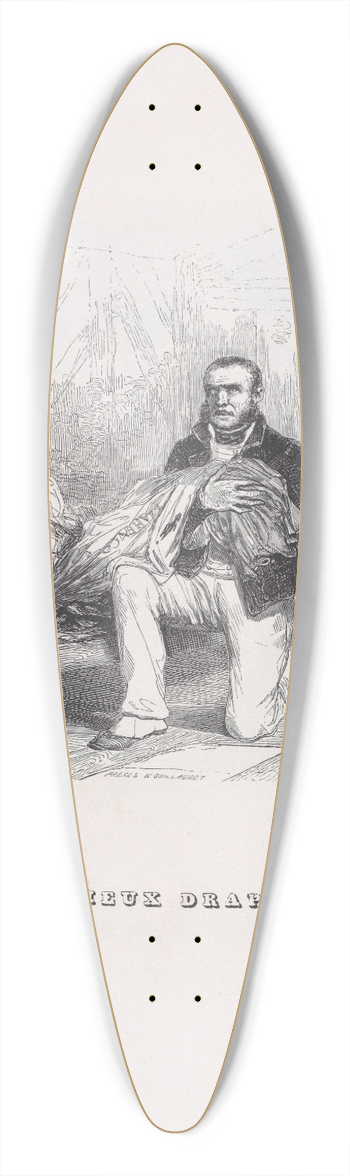 J. J. Grandville - The Old Flag 39.3 inch art pintail longboard deck