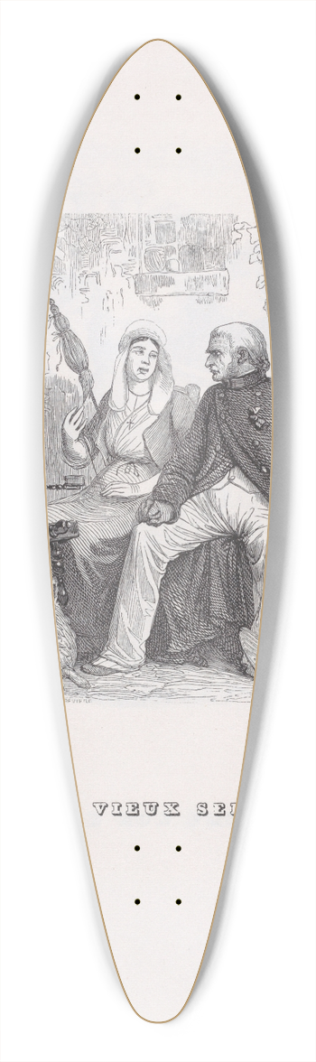 J. J. Grandville - The Old Sergeant 39.3 inch art pintail longboard deck