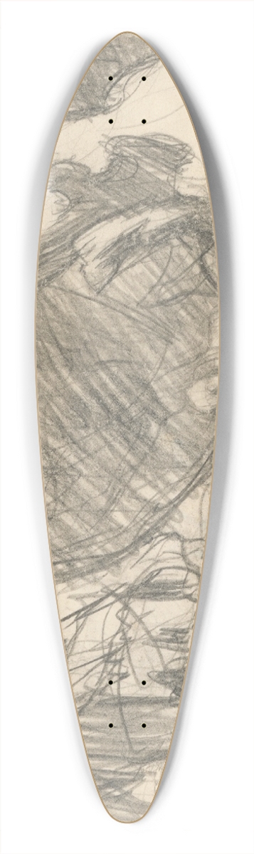 Jn Novk - Abstraktn kompozcia 39.3 inch art pintail longboard deck