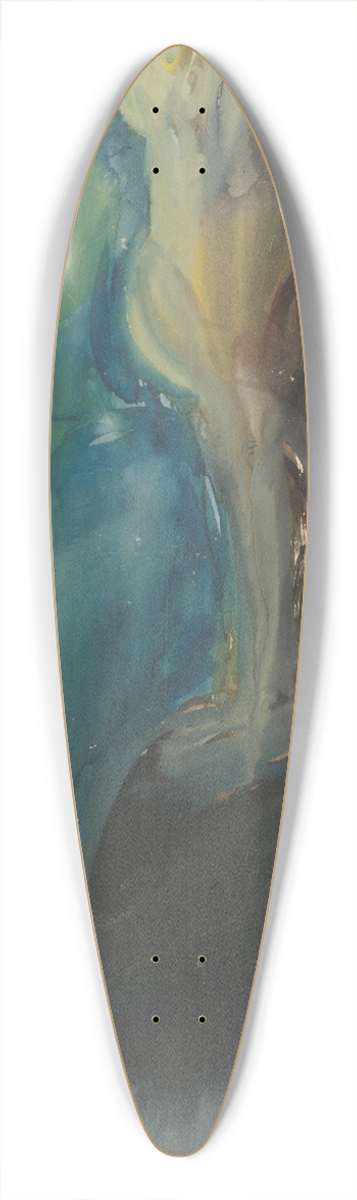 Jn Novk - Abstraktn kompozcia (rozprvkov postava) 39.3 inch art pintail longboard deck