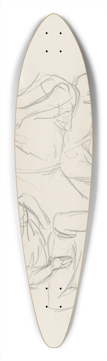 Jn Novk - Figurlne tdie (dvaja sediaci mui) 39.3 inch art pintail longboard deck