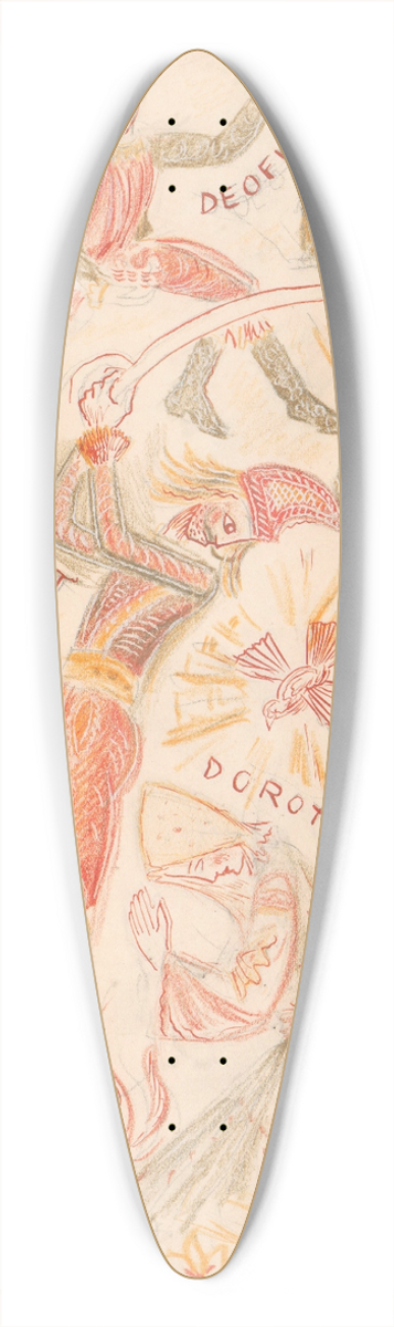 Jn Novk - Illustration of the Legend of Saint Dorothea III. 39.3 inch art pintail longboard deck