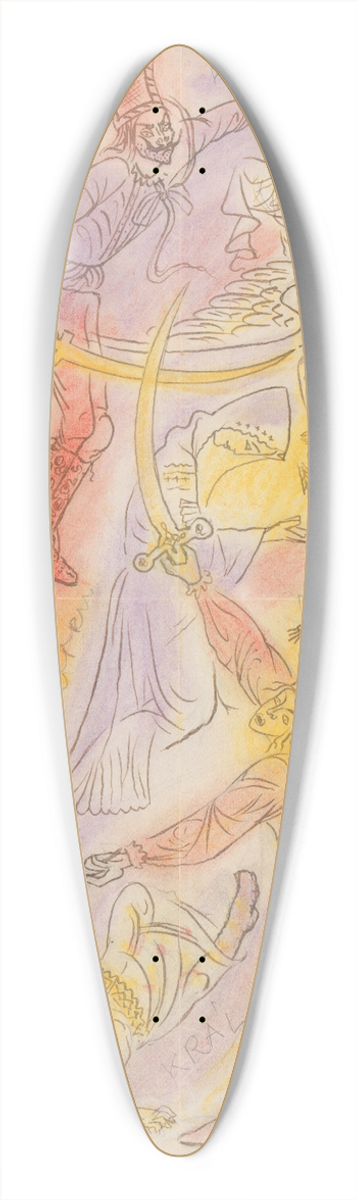 Jn Novk - Ilustrcie k legende o sv. Dorote I. 39.3 inch art pintail longboard deck