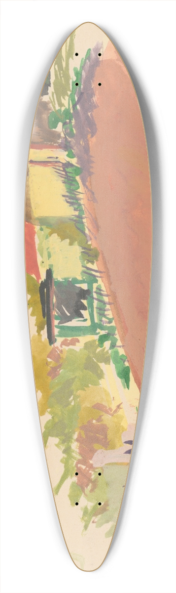 Jn Novk - Krajina s usadlosou 39.3 inch art pintail longboard deck
