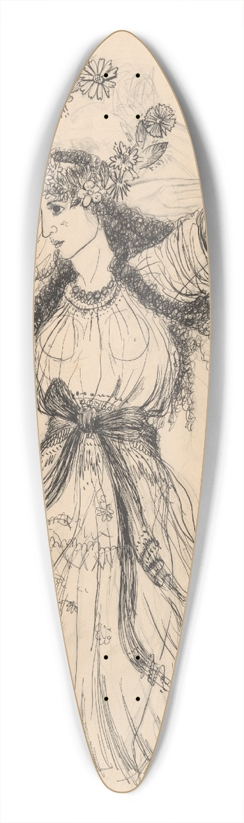 Jn Novk - Study for an Illustration 39.3 inch art pintail longboard deck